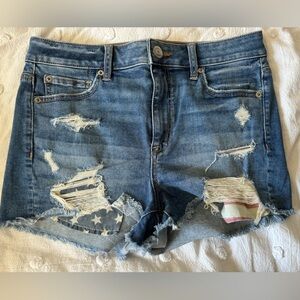 American eagle flag pocket distressed shorts